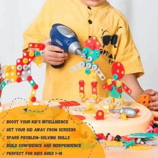 Electric Drill Kit Child-Safe & Low-Speed Over 200 Pieces