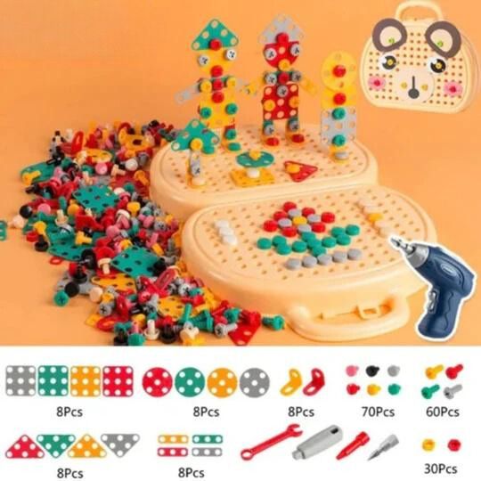 Electric Drill Kit Child-Safe & Low-Speed Over 200 Pieces