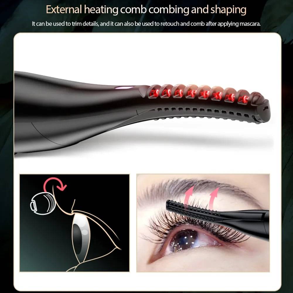 Electric Eyelash Curler Heated Silicone Brush USB-C Rechargeable