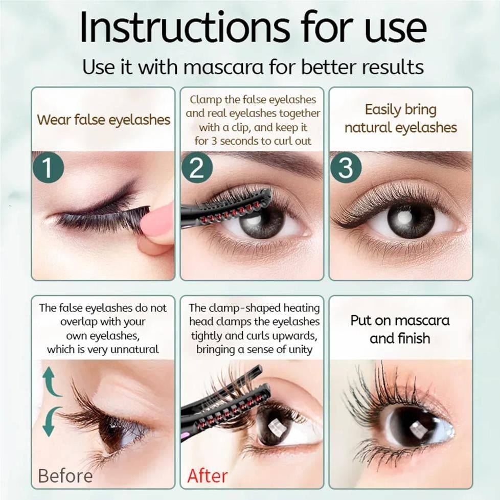 Electric Eyelash Curler Heated Silicone Brush USB-C Rechargeable