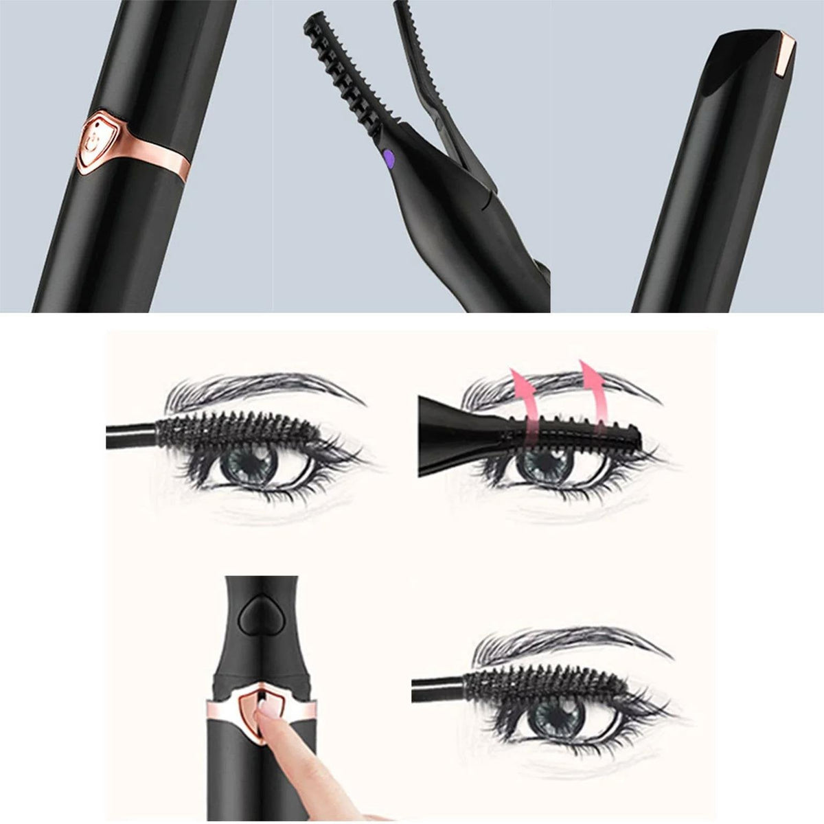 Electric Eyelash Curler Heated Silicone Brush USB-C Rechargeable