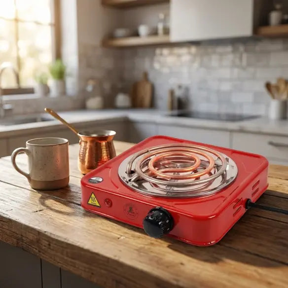Electric Hot Plate 1000W Compact All Metal Cookware Compatible