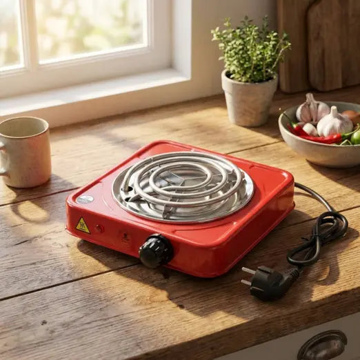 Electric Hot Plate 1000W Compact All Metal Cookware Compatible