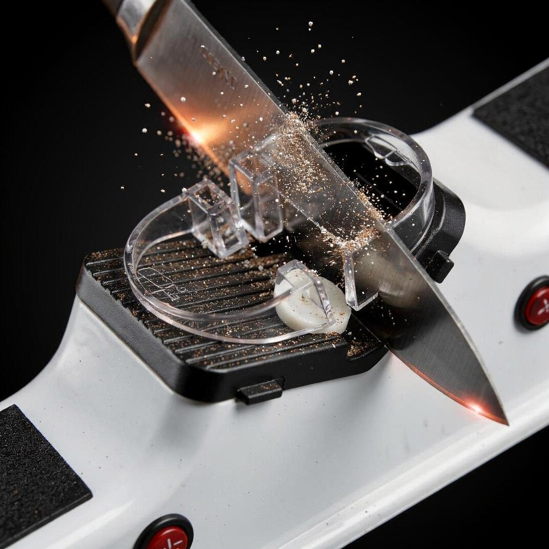 Electric Knife Sharpener Two-Stage Guide Slots Non-Slip Base