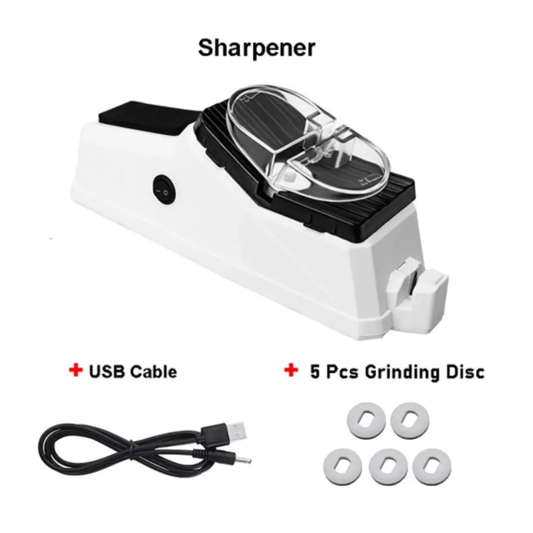 Electric Knife Sharpener USB Rechargeable 5 Grinding Discs