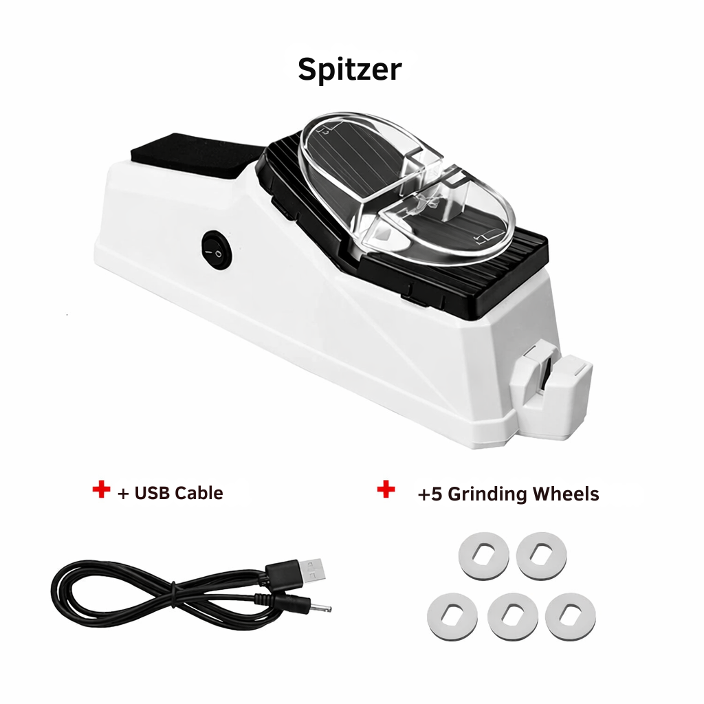 Electric Knife Sharpener USB Rechargeable Stainless Steel Non-Slip Base