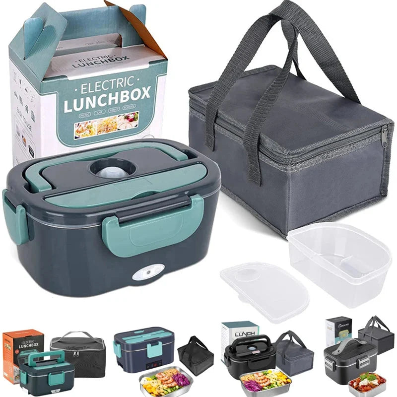 Electric Lunch Box Dual Power Insulated Leak-Proof Removable Tray