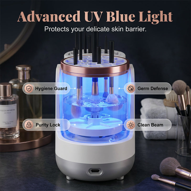 Electric Makeup Brush Cleaner UV Sanitizing & Sonic Cleaning