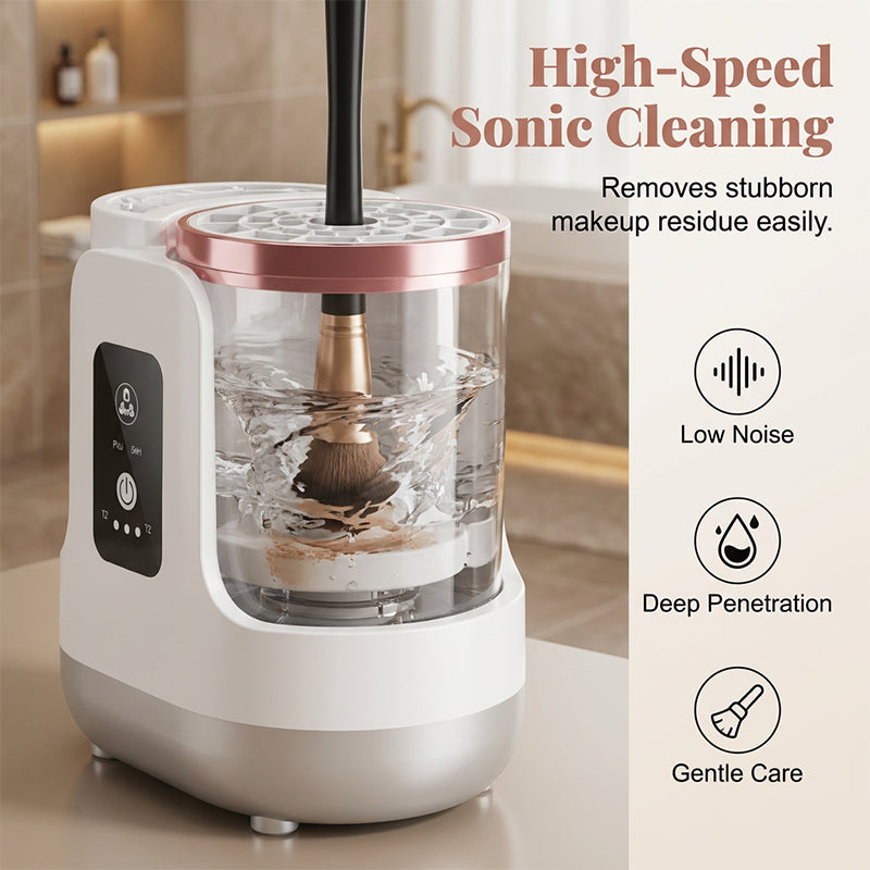 Electric Makeup Brush Cleaner UV Sanitizing & Sonic Cleaning