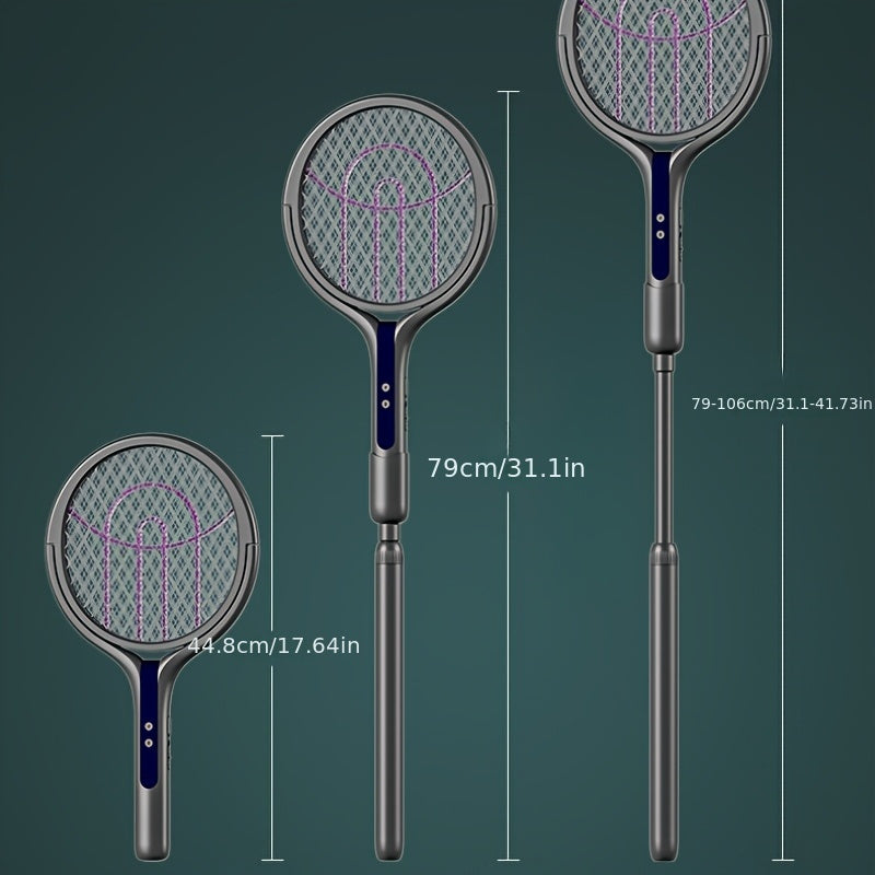 Electric Mosquito Swatter USB Rechargeable UV Light Extendable Handle