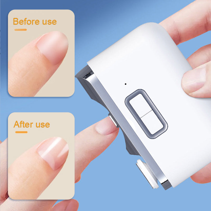 Electric Nail Clipper Dual-Speed LED Waste Container