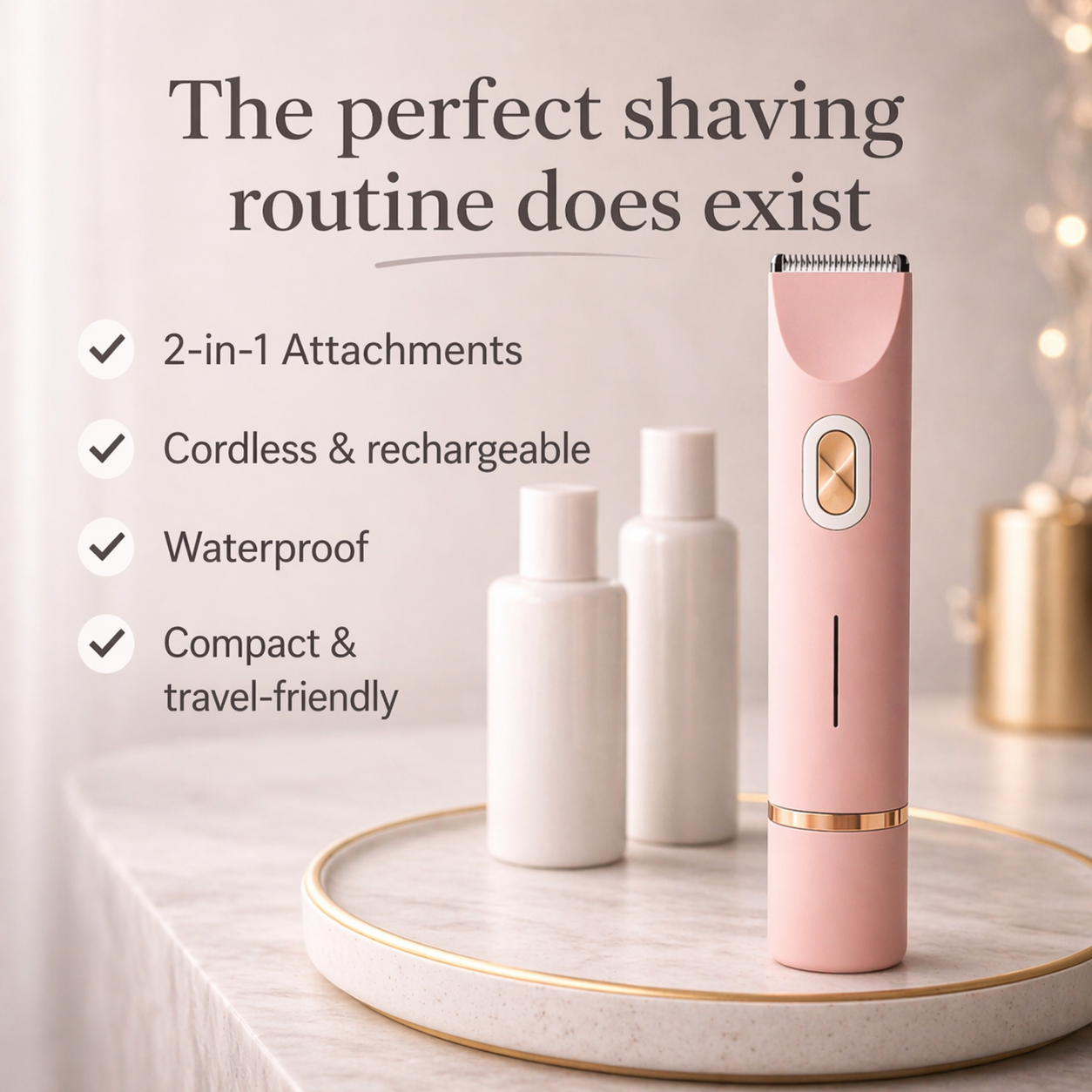Electric Shaver Dual-Head Wet & Dry 60-Min Battery