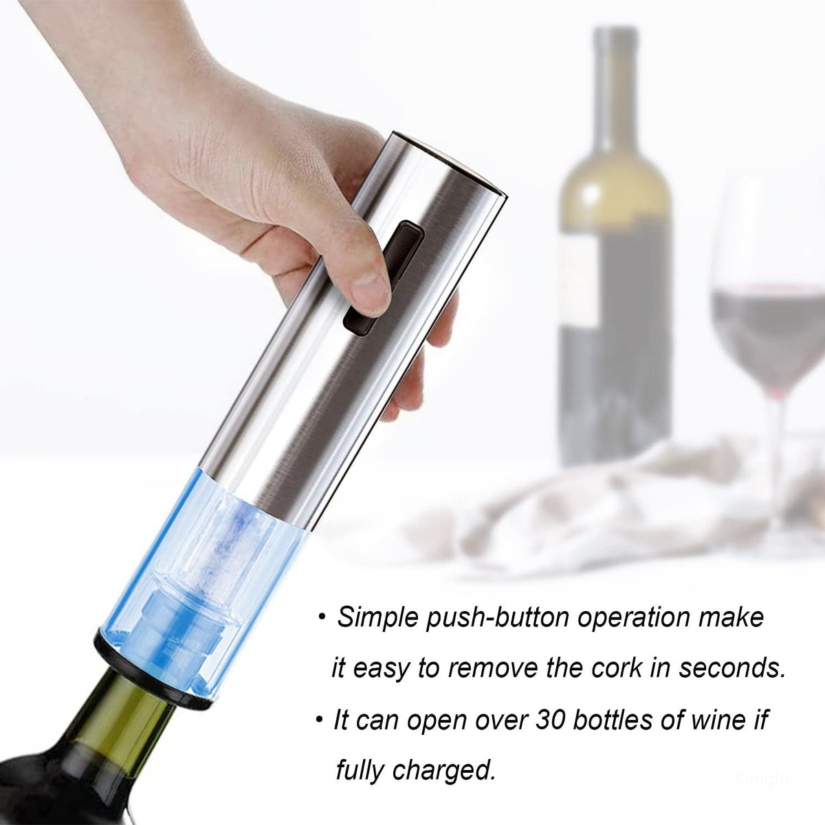 Electric Wine Opener One-Button Automatic Foil Cutter & Pourer