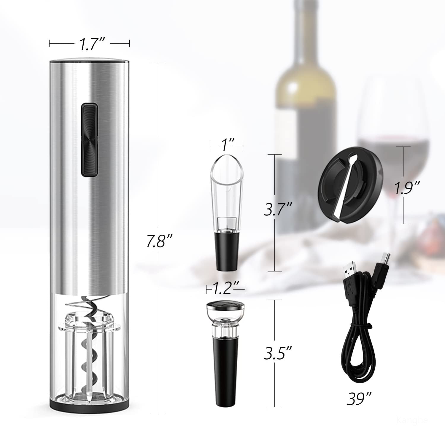 Electric Wine Opener One-Button Automatic Foil Cutter & Pourer