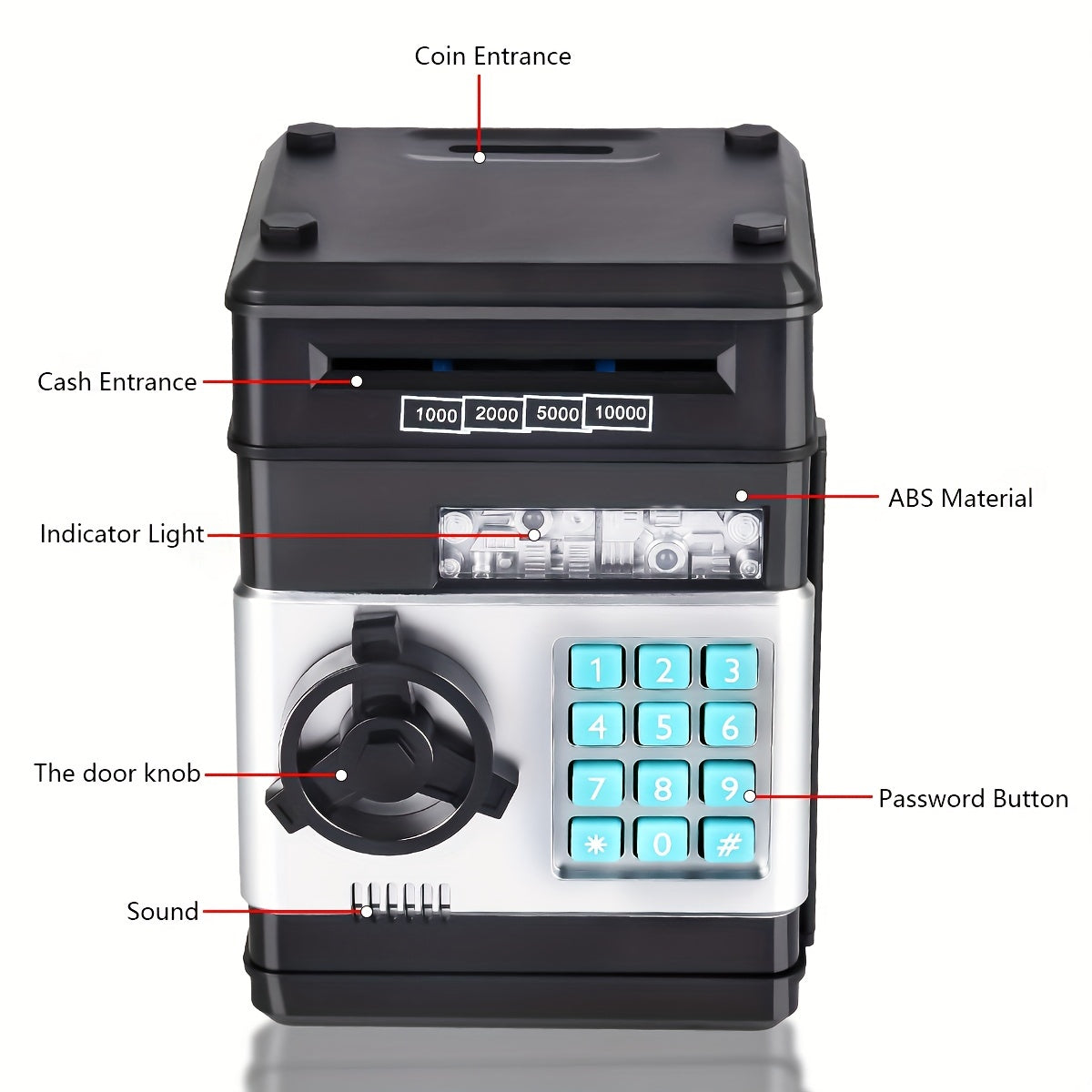 Electronic Piggy Bank 4-Digit Lock With Sound & LED