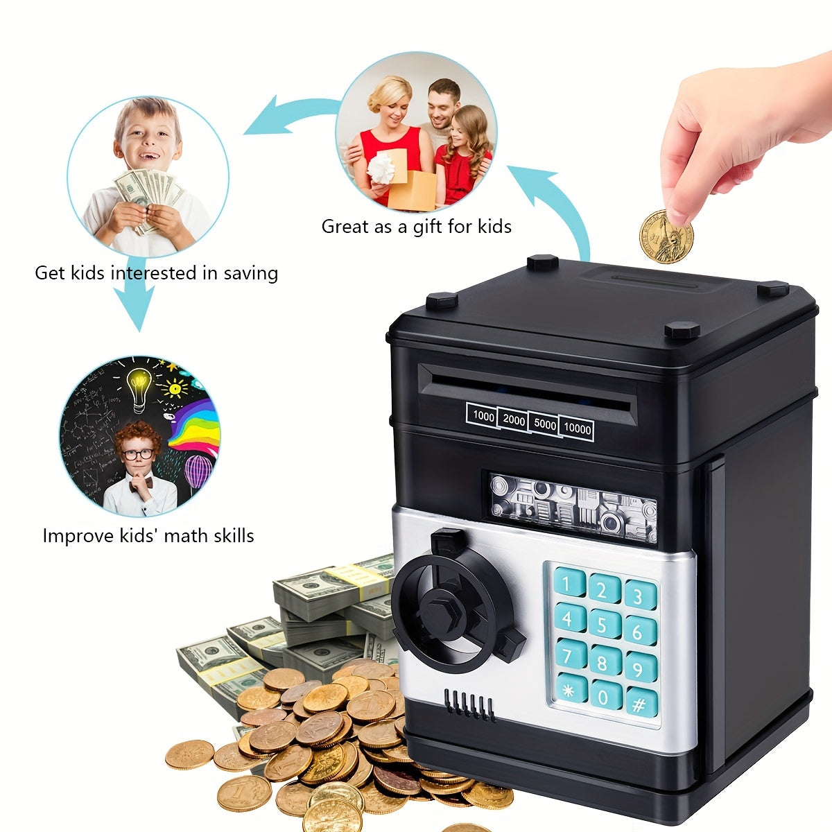 Electronic Piggy Bank 4-Digit Lock With Sound & LED
