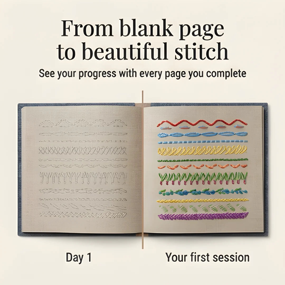 Embroidery Kit 106 Removable Linen Patterns & Bamboo Hoop