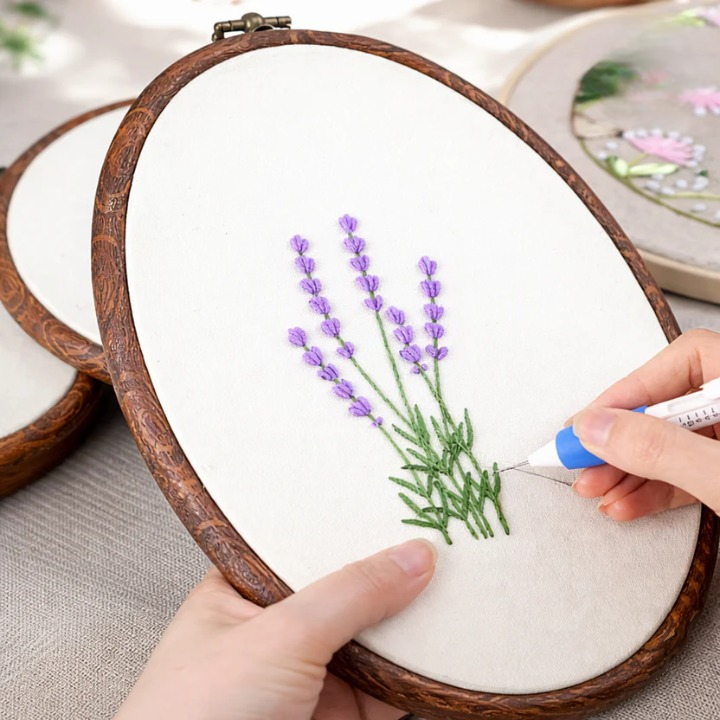 Embroidery Kit Stainless Steel Needles Ergonomic Handle