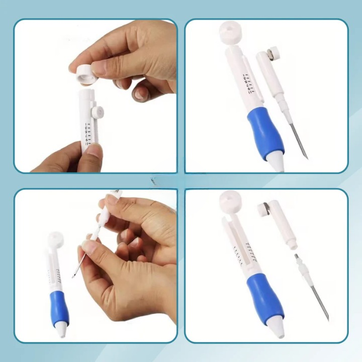 Embroidery Kit Stainless Steel Needles Ergonomic Handle