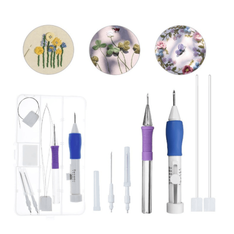Embroidery Kit Steel Needles 3 Sizes & Organizer Case