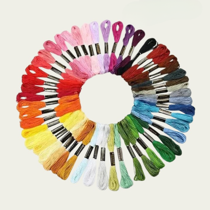 Embroidery Kit Water-Soluble Templates 50 Color Threads & Needles
