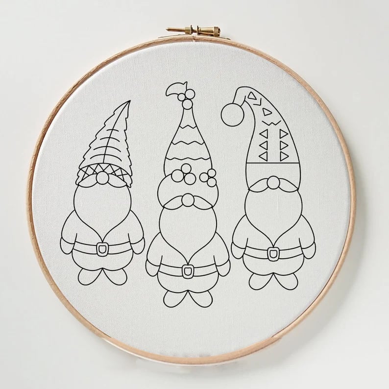 Embroidery Kit Winter Village Beginner Friendly 8-Inch Hoop