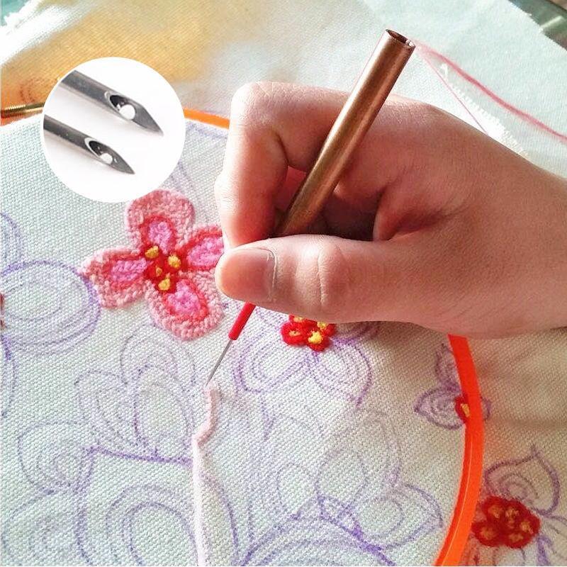 Embroidery Needle Set Color-Coded Handles Stainless Steel & Copper