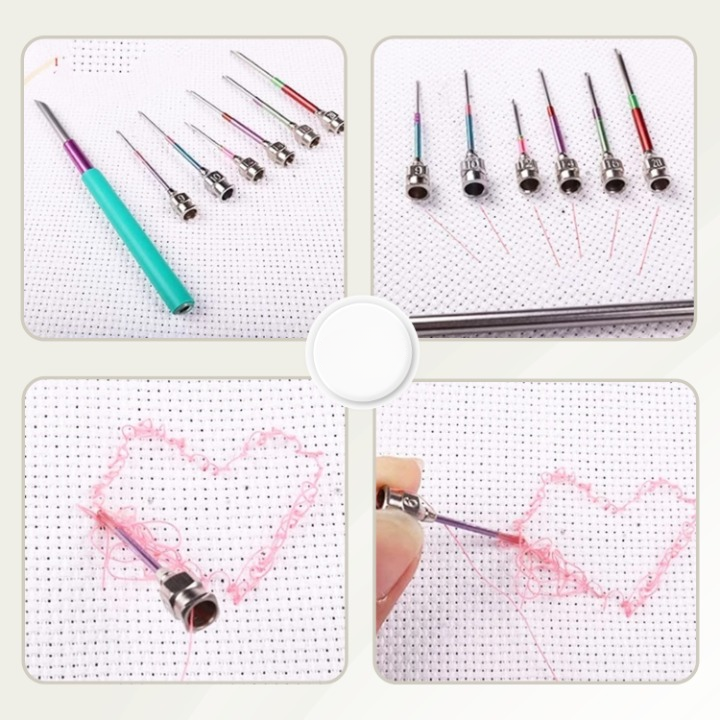 Embroidery Needle Set Interchangeable Heads Stainless Steel