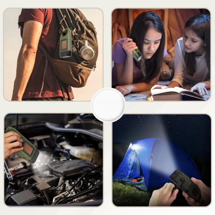 Emergency Flashlight Solar & Hand Crank Bright LED