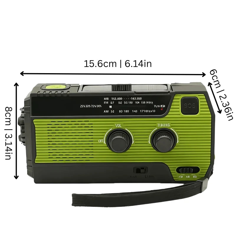 Emergency Radio AM/FM Crank & Solar USB Charging