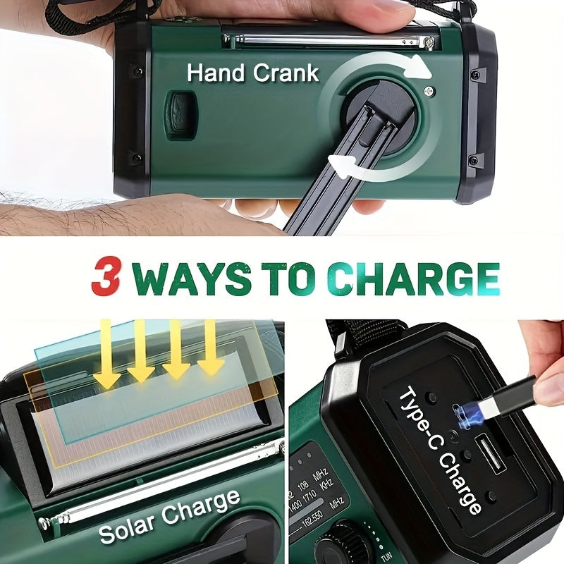 Emergency Radio Hand Crank & Solar 10,000 mAh