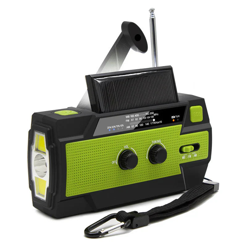 Emergency Radio Solar & Crank Charging LED SOS Weatherproof