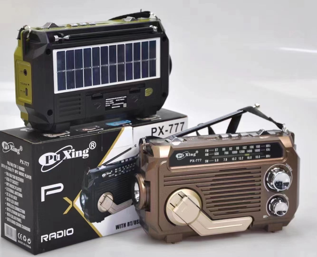 Emergency Radio Solar & Hand-Crank AM/FM/Shortwave Bluetooth
