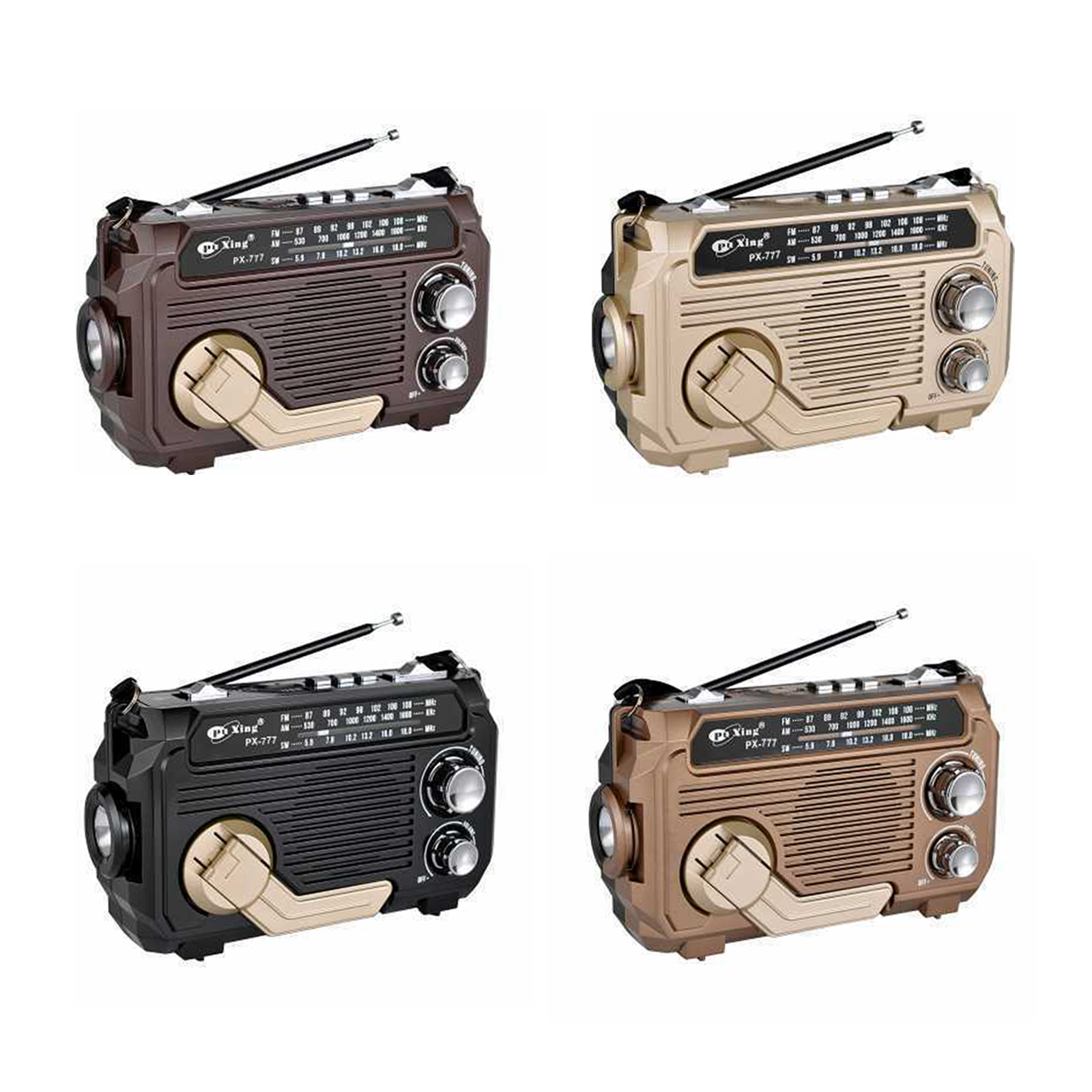 Emergency Radio Solar & Hand-Crank AM/FM/Shortwave Bluetooth