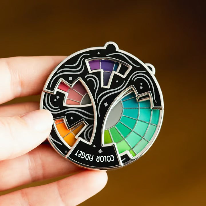 Enamel Pin Rotating Color Wheel Metal Alloy