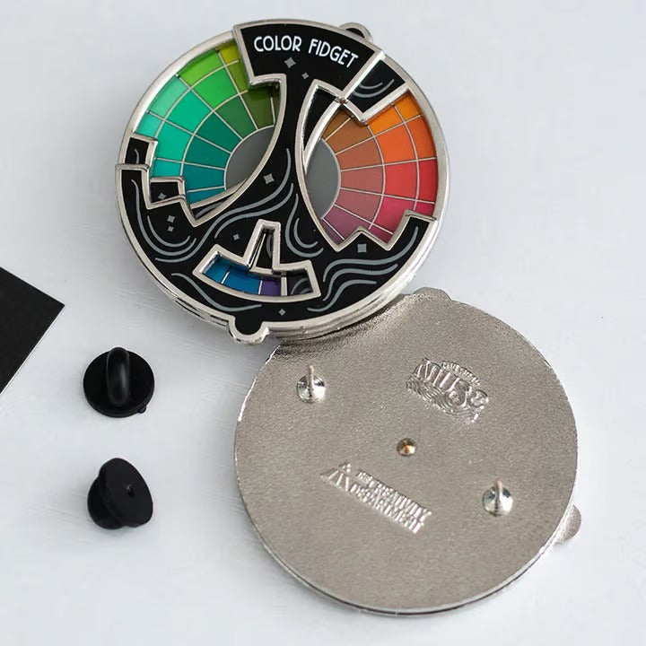 Enamel Pin Rotating Color Wheel Metal Alloy