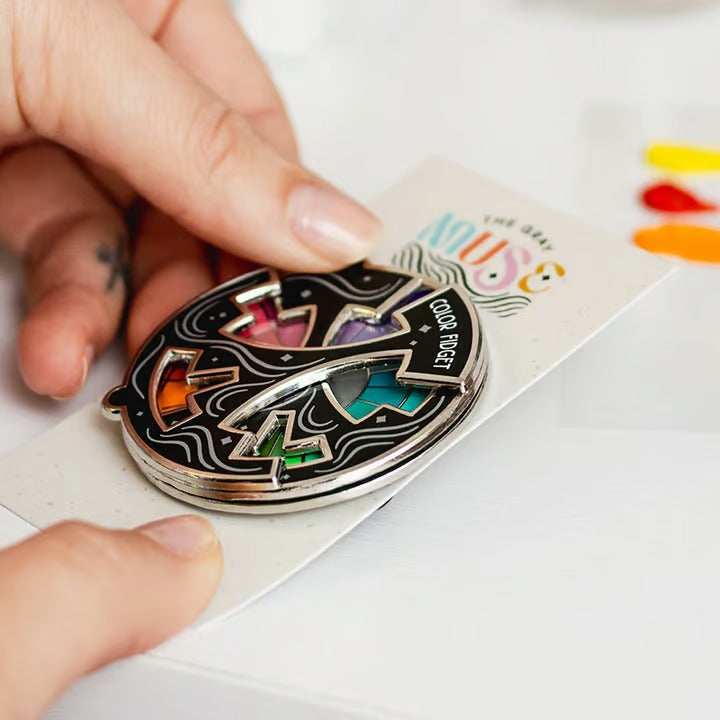 Enamel Pin Rotating Color Wheel Metal Alloy
