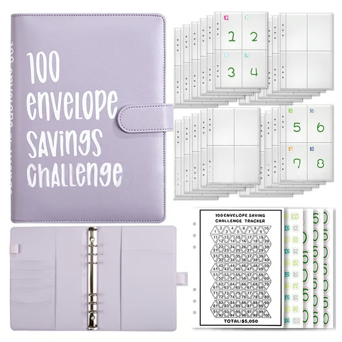 Envelope Savings Kit 100 Envelopes Reusable Tracker & A5 Folder