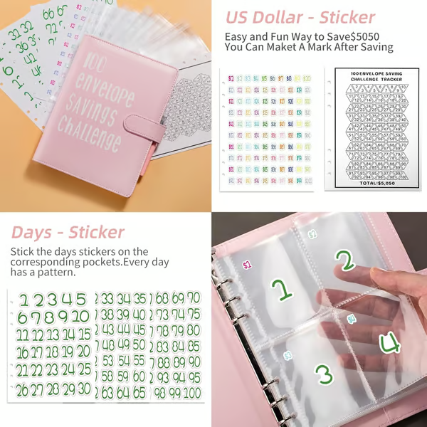 Envelope Savings Kit 100 Envelopes Reusable Tracker & A5 Folder