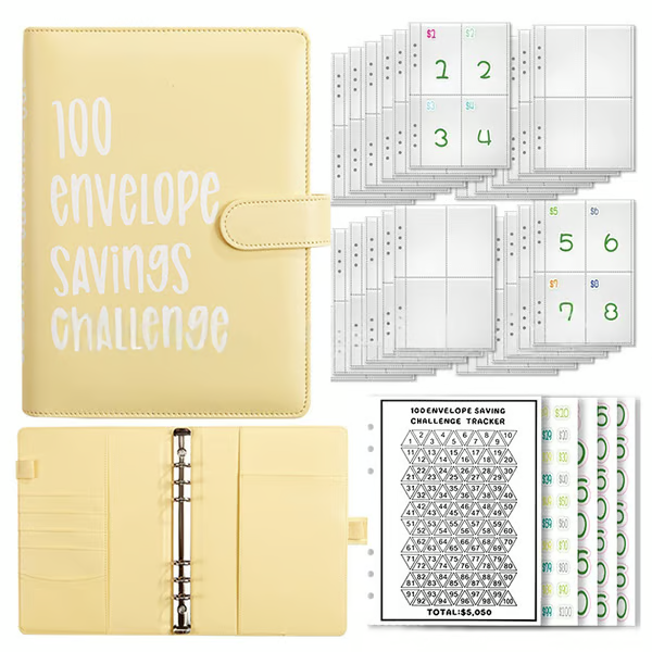 Envelope Savings Kit 100 Envelopes Reusable Tracker & A5 Folder