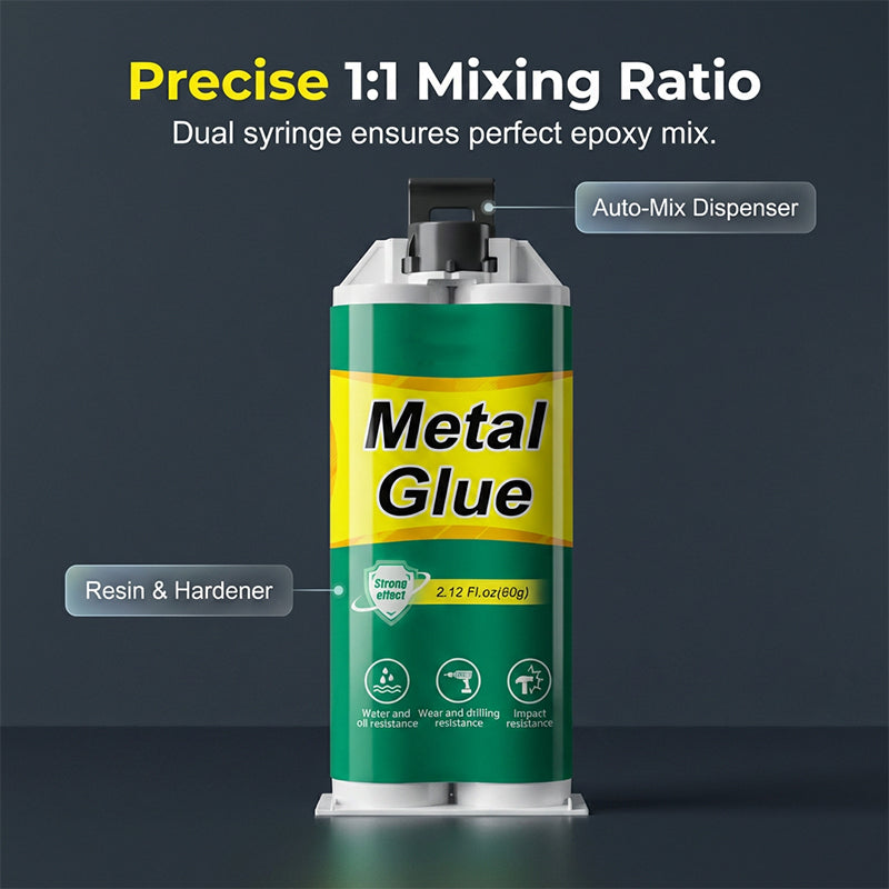 Epoxy Adhesive Dual-Syringe Auto-Mix 60g Waterproof & Oil-Resistant