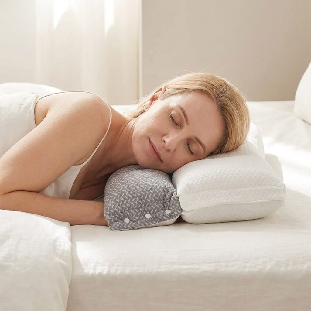 Ergonomic Neck Pillow Two-Zone Breathable Cotton