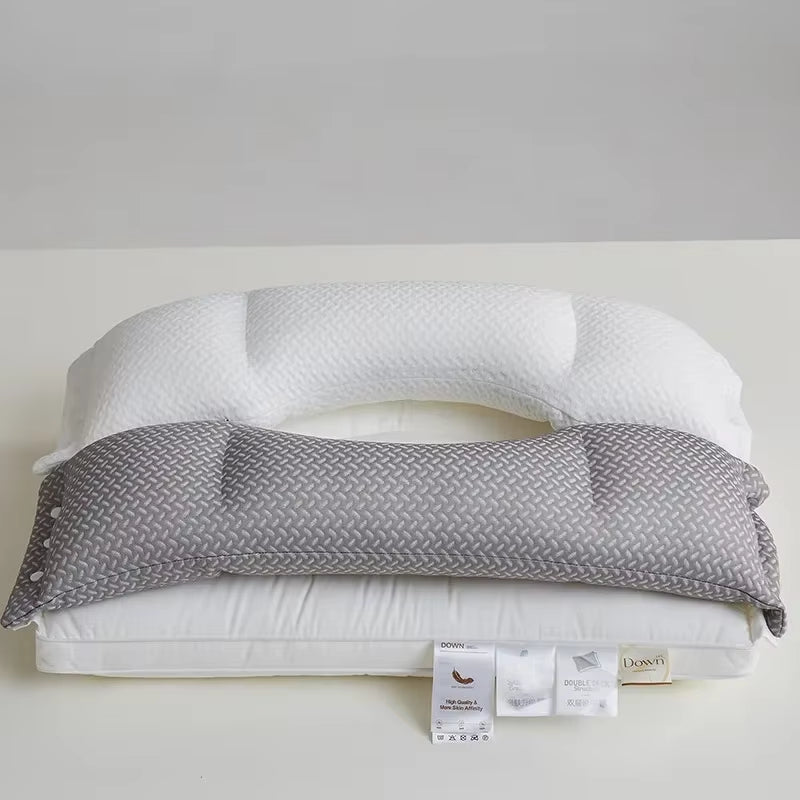 Ergonomic Neck Pillow Two-Zone Breathable Cotton