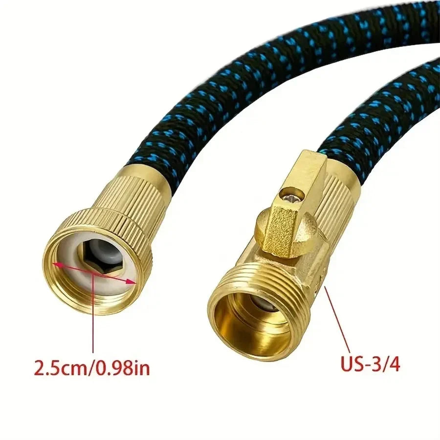 Expandable Hose Self-Expanding Kink-Resistant Braided Sleeve & Brass Fittings