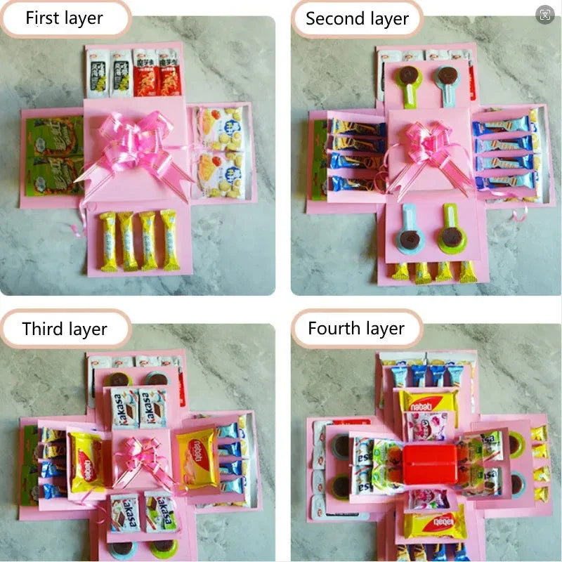 Exploding Gift Box 5-Layer Sturdy Cardboard