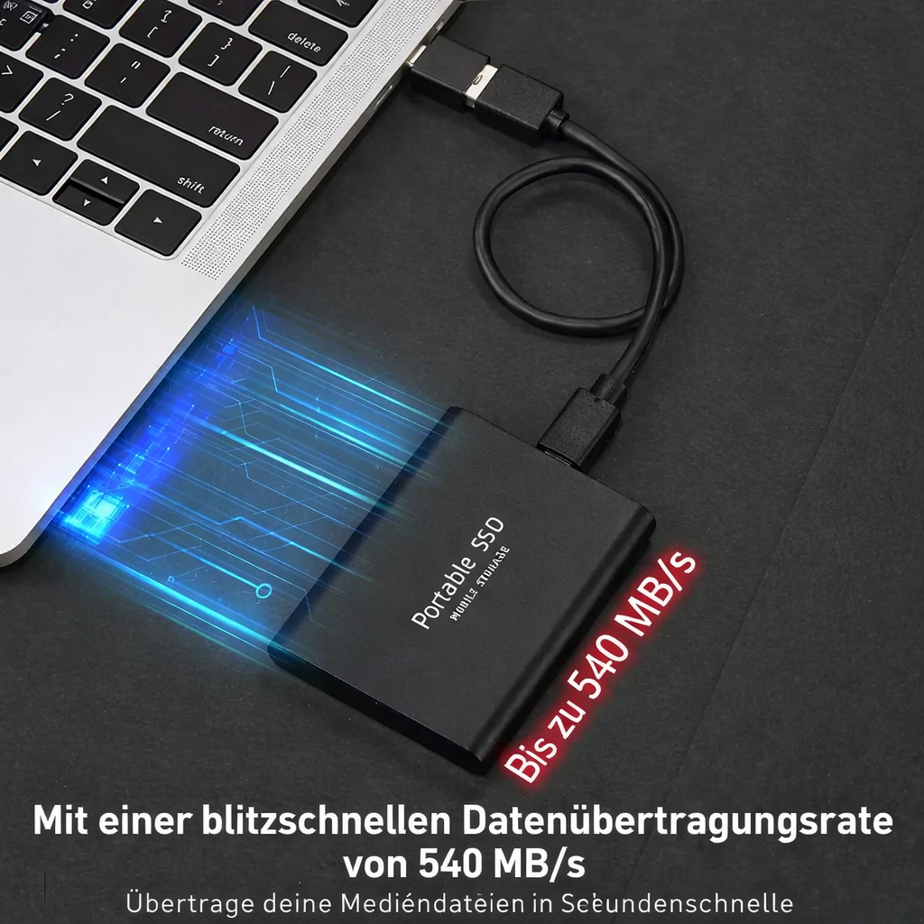 External SSD 128GB USB-C High-Speed Aluminum Casing