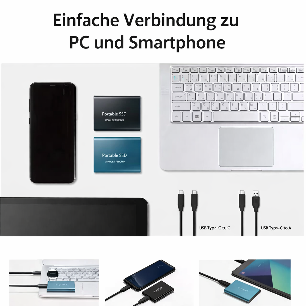 External SSD 128GB USB-C High-Speed Aluminum Casing