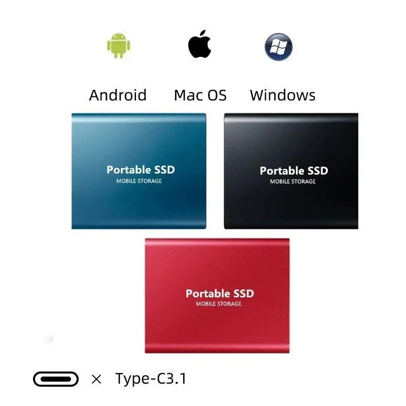 External SSD 128GB USB-C High-Speed Aluminum Casing