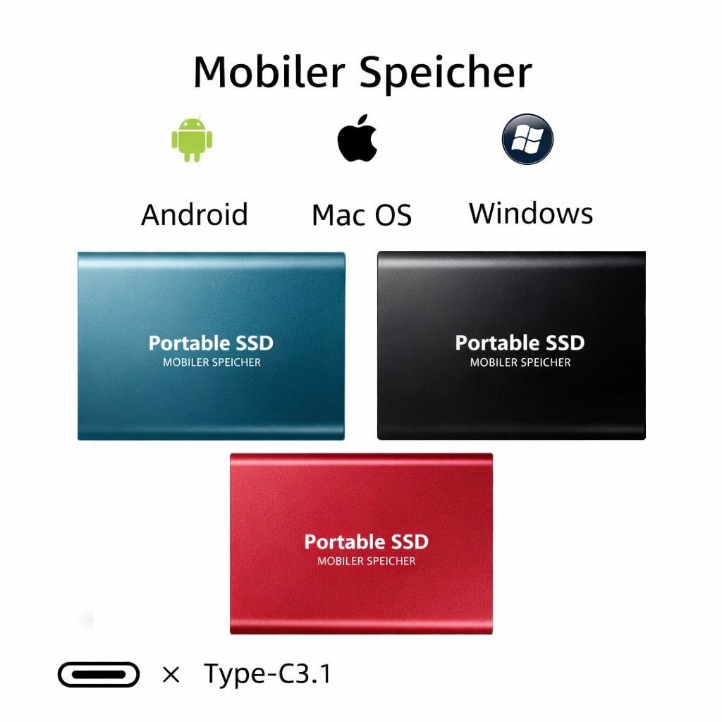 External SSD 2TB Ultra-Fast Pocket-Sized Aluminum Case