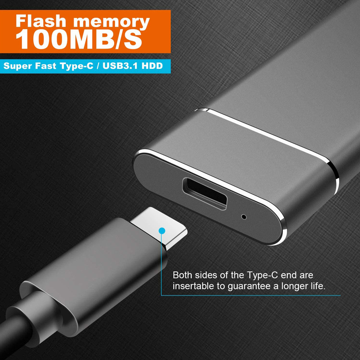 External SSD Drive USB 3.1 Type-C Ultraportable Aluminum